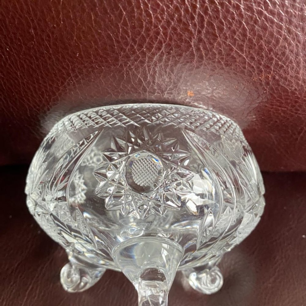 CRYSTAL    FOOTED  CANDY   DISH